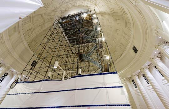 Dome skylight work interior